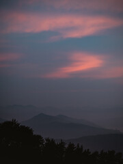 Layers of hills during blue hour in Jaizkibel