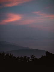 Layers of hills during blue hour in Jaizkibel