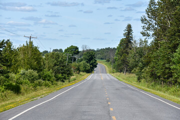 Countryside landscape with farm in Quebec, Canada