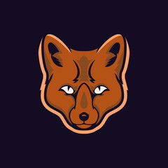 fox head vector logo illustration