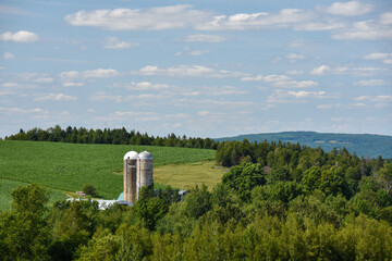 Countryside landscape with farm in Quebec, Canada