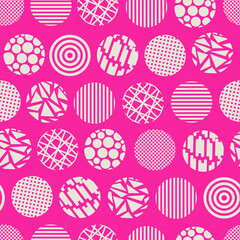 Random circle round abstract memphis style pattern seamless vector design