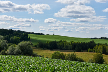 Countryside landscape with farm in Quebec, Canada