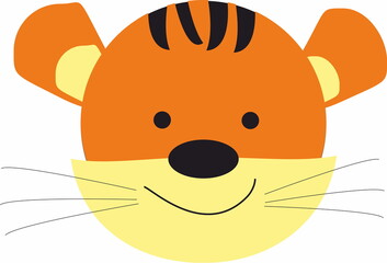 A cute character of sitting tiger cub.