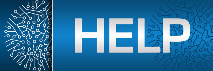 Fototapeta premium Help Blue Left Circuit Circular Horizontal 