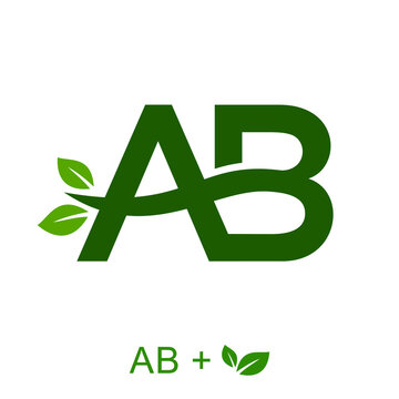 Letter AB with a leaf concept. Very suitable various business purposes also for symbol, logo, company name, brand name, personal name, icon and many more.