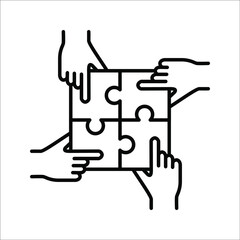 Jigsaw puzzle for business stock, Vector illustration on white background. color editable epa 10.