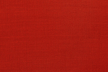 Dark red linen fabric cloth texture background, seamless pattern of natural textile.
