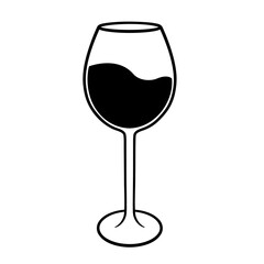 Wine glass silhouette. Icon. Vector illustration isolated on white background. Icon