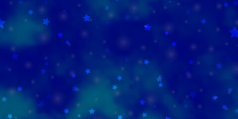 Light BLUE vector texture with beautiful stars.