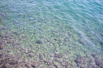 The clear waters of the mediterranean Adriatic Sea, near the city of Trieste (Northern Italy, Friuli Region).