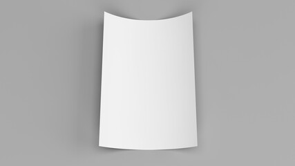 Flyer mockup. Empty page Mockup. Blank paper Mockup. 3D Illustration.