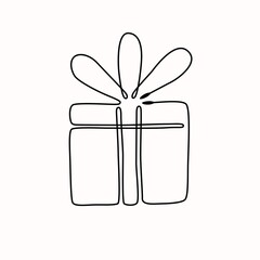 Single line drawing of wedding cake. Vector hand drawn line art style.