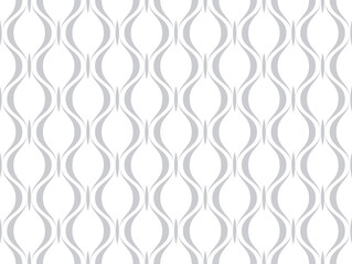 Fototapeta na wymiar The geometric pattern with wavy lines. Seamless vector background. White and gray texture. Simple lattice graphic design.