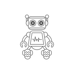 Robots outline vector icon. Thin line black robots icon, flat vector simple element illustration from editable artificial intelligence concept isolated on white background