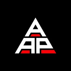 Fotobehang AAP triangle letter logo design with triangle shape. AAP triangle logo design monogram. AAP triangle vector logo template with red color. AAP triangular logo Simple, Elegant, and Luxurious Logo. AAP  © mamun25g