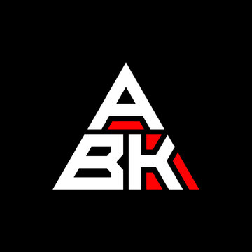 ABK triangle letter logo design with triangle shape. ABK triangle logo design monogram. ABK triangle vector logo template with red color. ABK triangular logo Simple, Elegant, and Luxurious Logo. ABK 