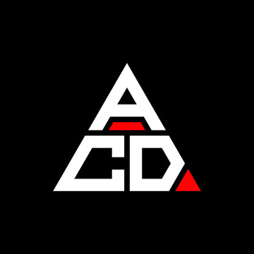 ACD triangle letter logo design with triangle shape. ACD triangle logo design monogram. ACD triangle vector logo template with red color. ACD triangular logo Simple, Elegant, and Luxurious Logo. ACD 