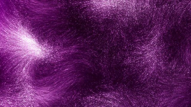 Abstract purple ethereal meditation loop background. Concept 3d animation as a product showcase. Live stream copy space on ultraviolet psychedelic violet fiber optic on full-frame fiberglass template.