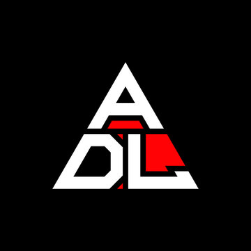 ADL triangle letter logo design with triangle shape. ADL triangle logo design monogram. ADL triangle vector logo template with red color. ADL triangular logo Simple, Elegant, and Luxurious Logo. ADL 