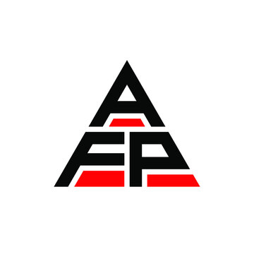AFP triangle letter logo design with triangle shape. AFP triangle logo design monogram. AFP triangle vector logo template with red color. AFP triangular logo Simple, Elegant, and Luxurious Logo. AFP 
