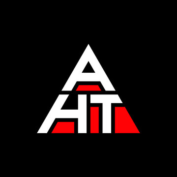 AHT triangle letter logo design with triangle shape. AHT triangle logo design monogram. AHT triangle vector logo template with red color. AHT triangular logo Simple, Elegant, and Luxurious Logo. AHT 