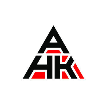 AHK triangle letter logo design with triangle shape. AHK triangle logo design monogram. AHK triangle vector logo template with red color. AHK triangular logo Simple, Elegant, and Luxurious Logo. AHK 