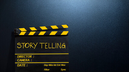 Storytelling concept.Handwriting on film slate. - obrazy, fototapety, plakaty