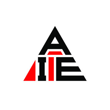 AIE triangle letter logo design with triangle shape. AIE triangle logo design monogram. AIE triangle vector logo template with red color. AIE triangular logo Simple, Elegant, and Luxurious Logo. AIE 