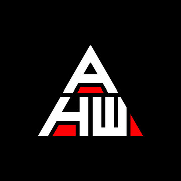 AHW triangle letter logo design with triangle shape. AHW triangle logo design monogram. AHW triangle vector logo template with red color. AHW triangular logo Simple, Elegant, and Luxurious Logo. AHW 