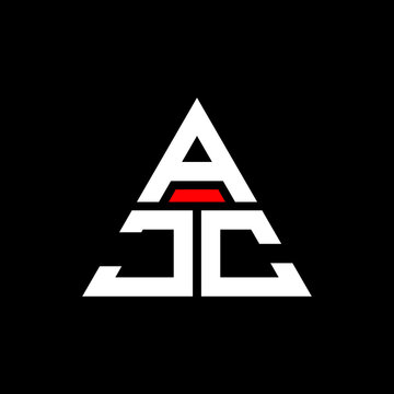 AJC triangle letter logo design with triangle shape. AJC triangle logo design monogram. AJC triangle vector logo template with red color. AJC triangular logo Simple, Elegant, and Luxurious Logo. AJC 