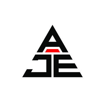 AJE triangle letter logo design with triangle shape. AJE triangle logo design monogram. AJE triangle vector logo template with red color. AJE triangular logo Simple, Elegant, and Luxurious Logo. AJE 