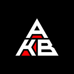 AKB triangle letter logo design with triangle shape. AKB triangle logo design monogram. AKB triangle vector logo template with red color. AKB triangular logo Simple, Elegant, and Luxurious Logo. AKB 