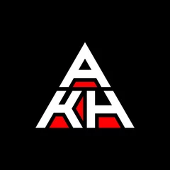 Foto op Plexiglas AKH triangle letter logo design with triangle shape. AKH triangle logo design monogram. AKH triangle vector logo template with red color. AKH triangular logo Simple, Elegant, and Luxurious Logo. AKH  © mamun25g