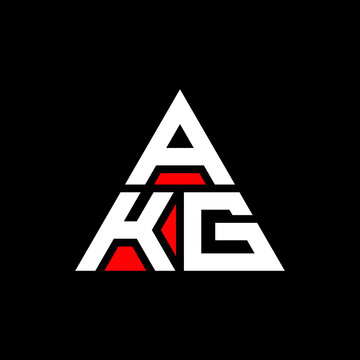 AKG triangle letter logo design with triangle shape. AKG triangle logo design monogram. AKG triangle vector logo template with red color. AKG triangular logo Simple, Elegant, and Luxurious Logo. AKG