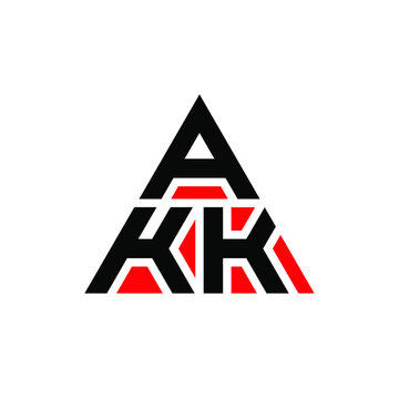 AKK triangle letter logo design with triangle shape. AKK triangle logo design monogram. AKK triangle vector logo template with red color. AKK triangular logo Simple, Elegant, and Luxurious Logo. AKK 