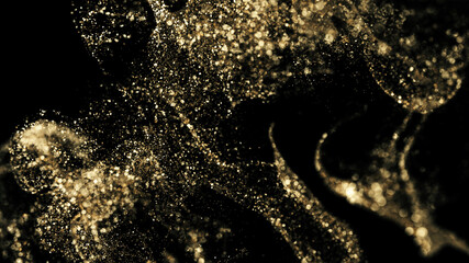 Golden Glitter Particles background, Magical Particles