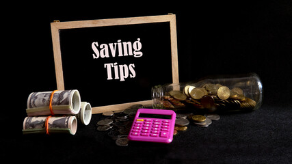 Money saving tips concept
