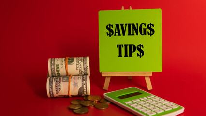 Money saving tips concept