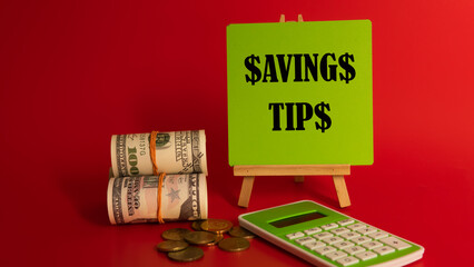 Money saving tips concept