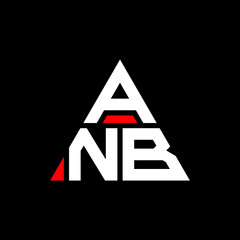 ANB triangle letter logo design with triangle shape. ANB triangle logo design monogram. ANB triangle vector logo template with red color. ANB triangular logo Simple, Elegant, and Luxurious Logo. ANB 