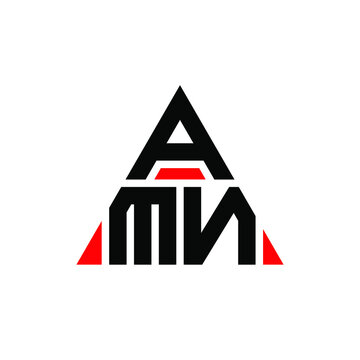 AMN triangle letter logo design with triangle shape. AMN triangle logo design monogram. AMN triangle vector logo template with red color. AMN triangular logo Simple, Elegant, and Luxurious Logo. AMN 