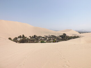 Huacachina oasis view in Ica Peru