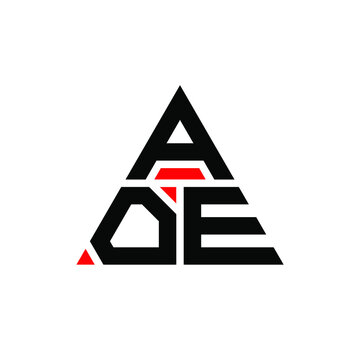 AOE triangle letter logo design with triangle shape. AOE triangle logo design monogram. AOE triangle vector logo template with red color. AOE triangular logo Simple, Elegant, and Luxurious Logo. AOE 