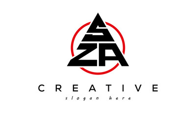 SZA triangle letter logo with circle - obrazy, fototapety, plakaty
