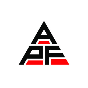 APF triangle letter logo design with triangle shape. APF triangle logo design monogram. APF triangle vector logo template with red color. APF triangular logo Simple, Elegant, and Luxurious Logo. APF 