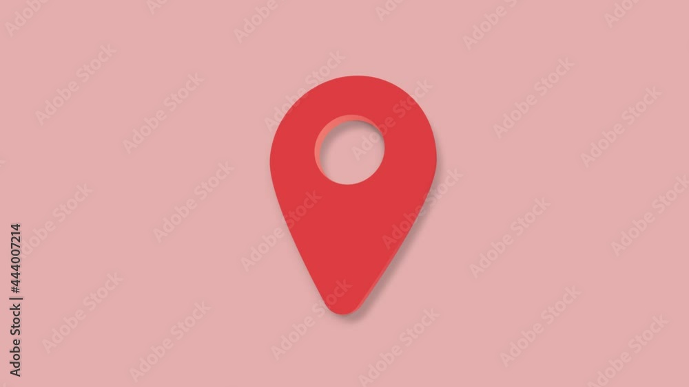 Leinwandbilder GPS location pointer animated icon. Location Pin 3d icon.