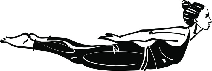 the vector illustration of the woman doing yoga exercise
