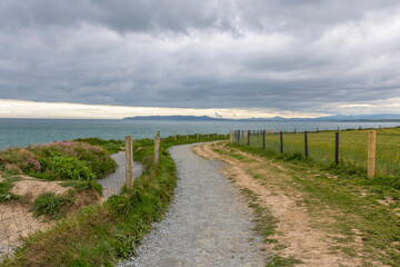 Fototapeta na wymiar Irish landscape on the coast road