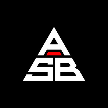 ASB triangle letter logo design with triangle shape. ASB triangle logo design monogram. ASB triangle vector logo template with red color. ASB triangular logo Simple, Elegant, and Luxurious Logo. ASB 